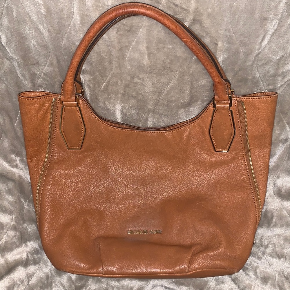Michael Kors Vanessa Camel Shoulder Bag.